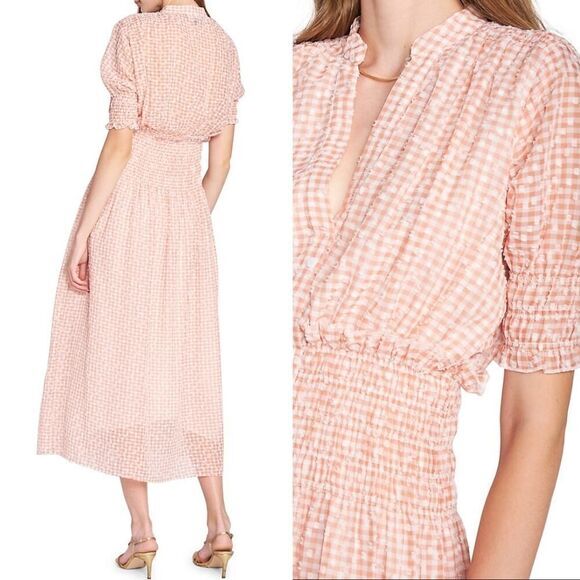 En Saison Caldera A-Line Gingham Print Midi Dress, size S - Picture 3 of 16